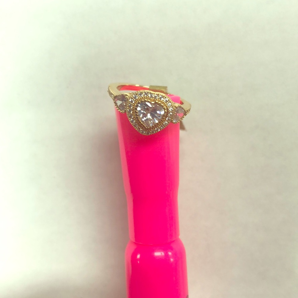 14k white zirconia stone gold ring